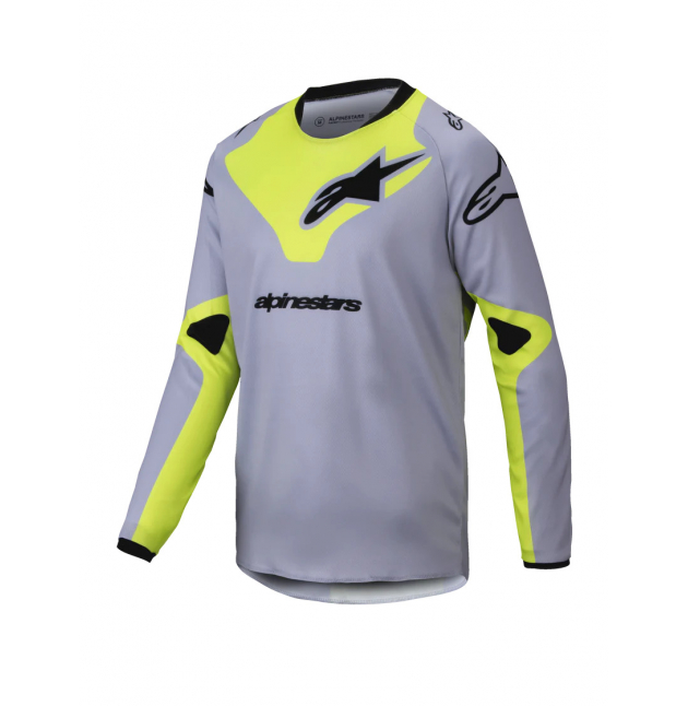 MAILLOT MX ALPINESTARS YOUTH RACER VEIL ENFANT GRIS / JAUNE