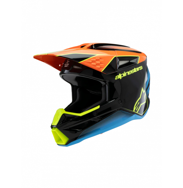 CASQUE MX ALPINESTARS YOUTH SM3 FRAY ENFANT NOIR / ORANGE / JAUNE