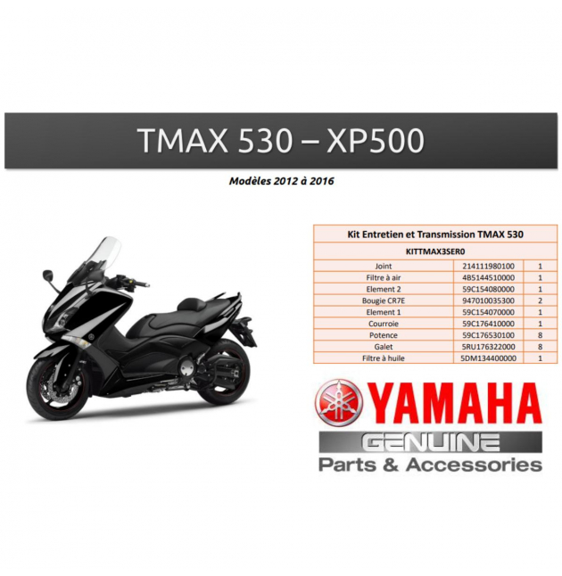 KIT ENTRETIEN & TRANSMISSION ORIGINE YAMAHA TMAX 530 2012 - 2016